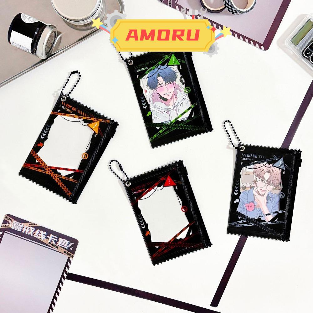AMOR12U7 ฝาครอบป้องกันภาพ,สไตล์ Cyberpunk Manga Anime Themed Photocard Holder, อเนกประสงค์พร้อมการออ