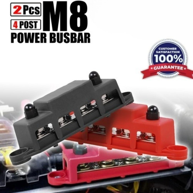 ขั้วรวมไฟแบตเตอรี่ Bus Bar 12V 250A M8 M10 Power Distribution Block สำหรับเรือ RV Camper รถบรรทุก ระบบไฟ DC