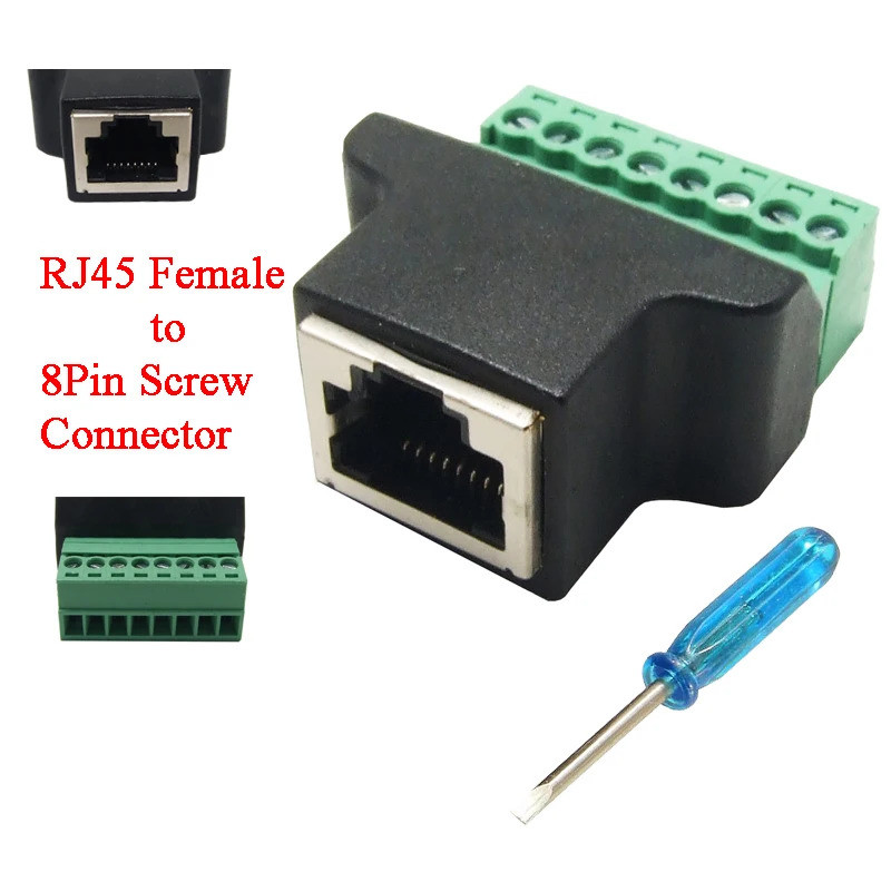 10pcs RJ45 ถึงสกรู Terminal Adaptor RJ45 หญิง 8 Pin connector RJ45 splitter สําหรับกล้องวงจรปิด DVR 