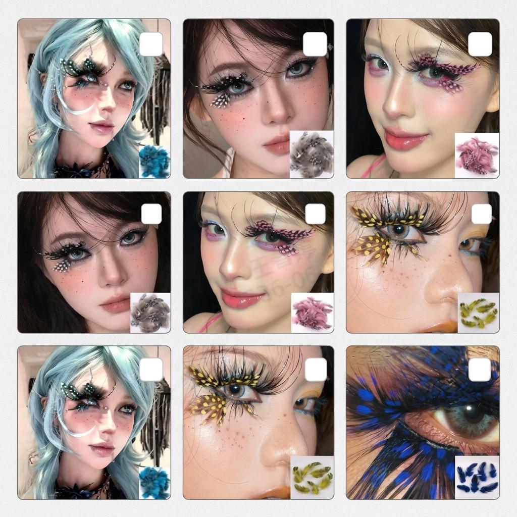 ขนตาปลอมสีแฟนซี Eyelashes Party Props 1 คู่ขนตาปลอมแต่งหน้า Eye Lash