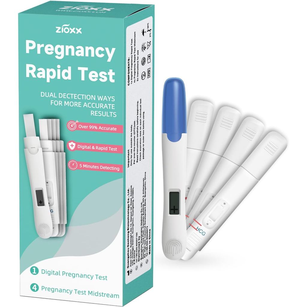 ZIOXX Digital Pregnancy Test Combo Pack, 1 Digital Pregnancy Test Sticks for Women, 6 Days Sooner De