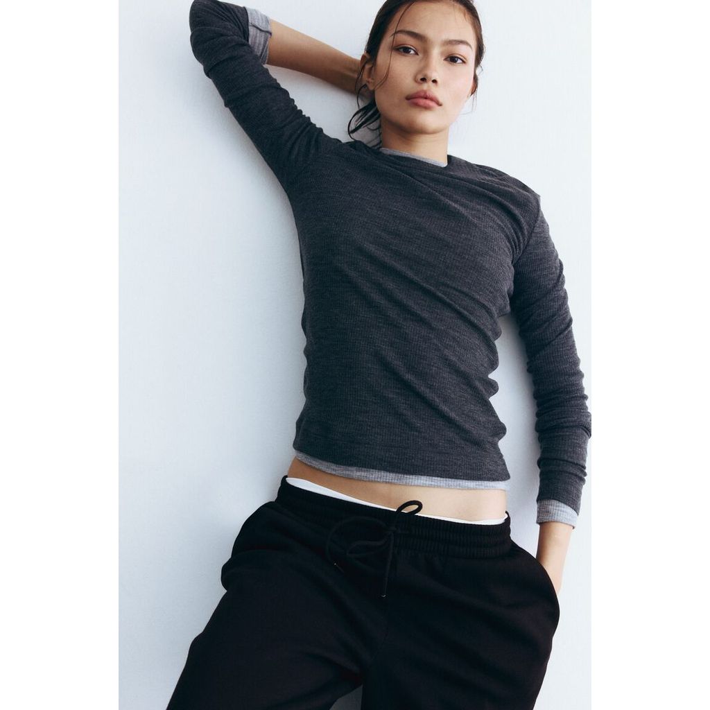 H&M(เอชแอนด์เอ็ม) กางเกงวอร์มผ้าผสมฝ้าย ผู้หญิง 0932722_3