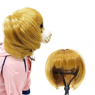 สัตว์เลี้ยง Bob วิกผมแมวสุนัข Headpiece Fringe ทรงผมคอสเพลย์เครื่องแต่งกายสนุกน่ารักตลกสัตว์เลี้ยงอุปกรณ์เสริมผมลูกแมว Puppy Dress Up Photo Prop 1 ชิ้น