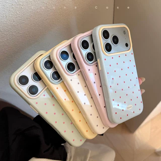 เคสโทรศัพท์ลายจุดพร้อมเคสดีไซน์หน้าต่างขนาดใหญ่สําหรับเคส iphone 13 14 15 16 17pro max