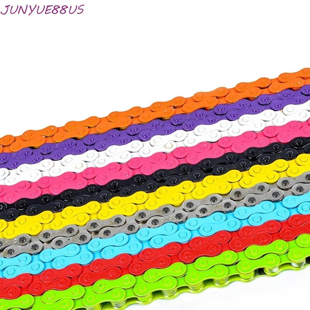 JUNYUE88US FIXED Bike Chain Multicolors Ultralight 1/2 "x 1/8" ความเร็วเดียวสําหรับ BMX สีสันคงที่เก