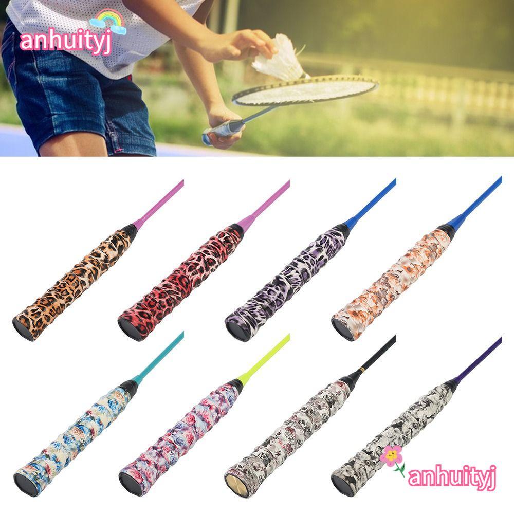 ANHUITYJ ไม้แบดมินตัน Overgrips, Multi-color Leopard Print Racquet Sweatband, Shock Absorption Fishing Rod Tennis Paddle เทปกันลื่น