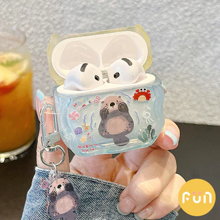 การ์ตูน Otter IMD หูฟังสําหรับ Airpods 1 2 Airpod Pro Pro2 Pro3 Air Pods 3 4 พร้อมจี้ Anti-loss หูฟังฝาครอบป้องกัน