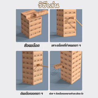 สต็อกไทย เกมจังก้าไม้ตึกถล่ม 54pcs บล็อกไม้ตึกถล่ม เกมส์ต่อตึก ของเล่นไม้ การพัฒนาความคิด ฝึกสมาธิ