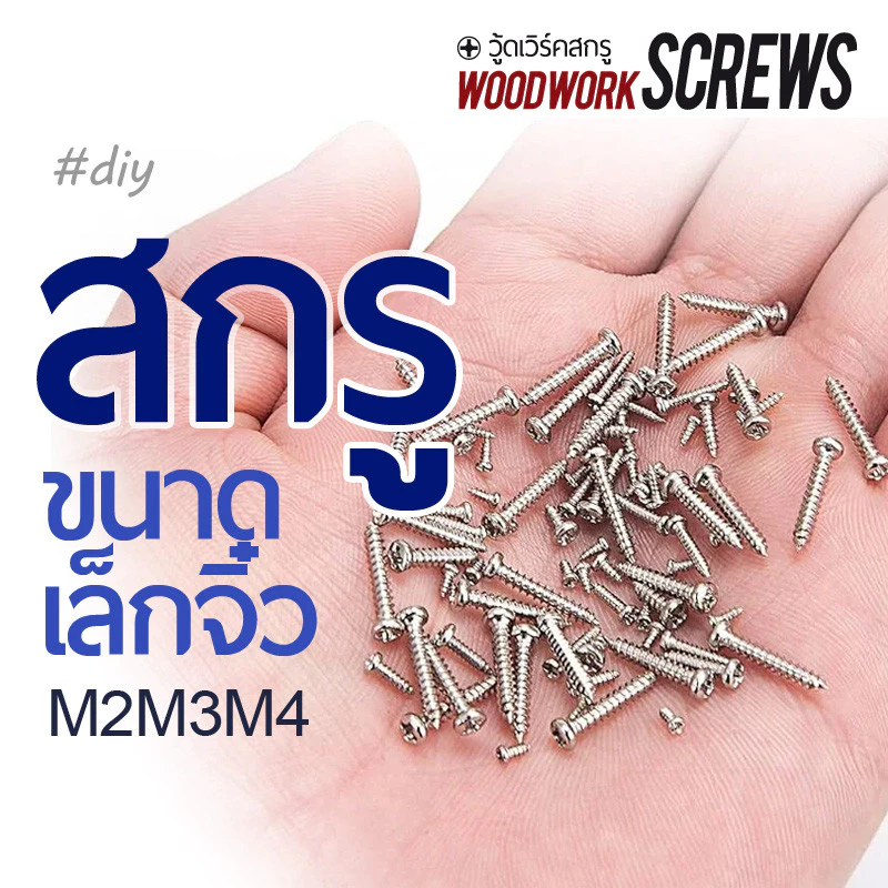 สกรูจิ๋ว M2 M3 M4 น็อตจิ๋ว หัวกลมแบนแพน สีเงิน/สีดำ 50 ตัว งาน DIY อิเล็กฯ คอม PCB 3dsPrint ซ่อมของเล่น งานประณีต
