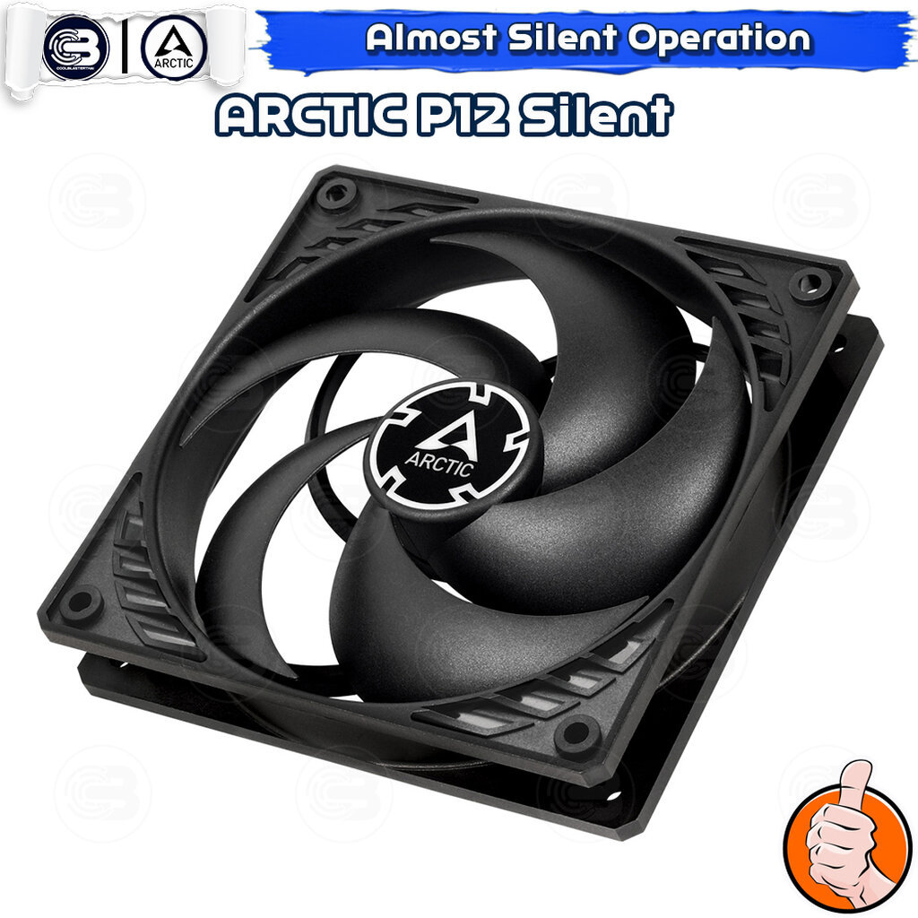 [CoolBlasterThai] ARCTIC P12 Silent Black (size 120 mm.) PC Fan Case ประกัน 6 ปี