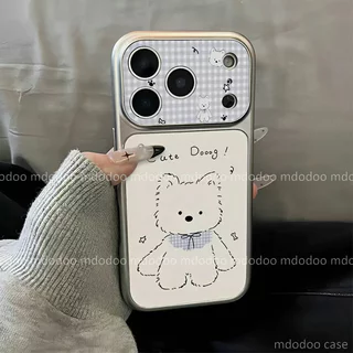 เคส Cartoon White Doggie For Redmi Note 15 14 13 12 Pro 4G 15Pro+ 14Pro+ 13Pro+ 13Pro 12Pro 14 SE 14S 12S 12Tuebo 12R Mi POCO M6 M8 Pro X7 X6 X5 F5 5G Electroplate Fine hole Anti-drop Soft Back Cover Butterfly Flower Bowknot Phone Case TPK 001