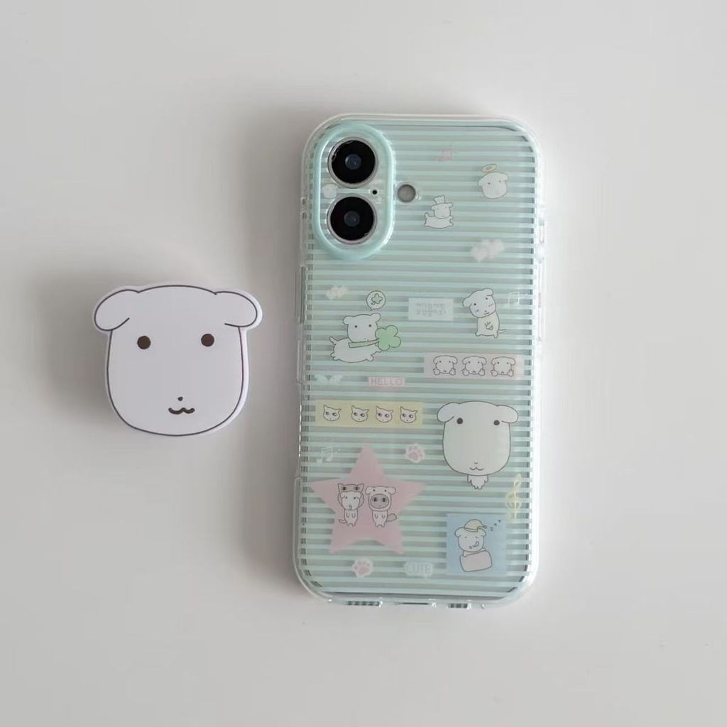 ลายสุนัขหัวใหญ่เหมาะสําหรับเคสโทรศัพท์ Apple 17 iPhone16e/15 รวมทุกอย่าง 14Plus โปร่งใส xr/xsmax เคสโทรศัพท์