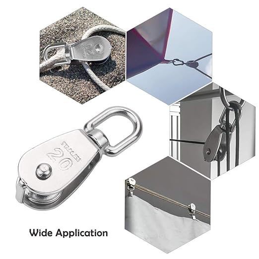 รอกเชือกสแตนเลส รอกสแตนเลส 15-50 มม. 304 หัวรอกล้อหมุน ขนาด  304 Stainless Steel Single Pulley Roller
