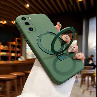PBZZ สําหรับ SAMSUNG s21 fe s21 ultra s21 plus 5G เคสโทรศัพท์ความวิตกกังวล Softcase ซิลิโคนกันกระแทกใหม่ออกแบบความงามพร้อมผู้ถือสีชมพูสําหรับสาว YTFXZJ1