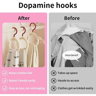 1/3/5 ชิ้น ไม้แขวนเสื้อผูกผ้าพันคอทรงกลม Dopamine - ชั้นวางจอแสดงผลหมวกหมุนได้ - ประหยัดพื้นที่สําหรับตู้เสื้อผ้าและห้องนอน