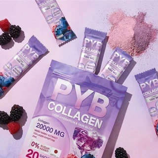 PYB Collagen คอลลาเจนผู้ใหญ่บ้านฟินแลนด์💜 ไฟเบอร์ บรรจุห่อ 20 ซอง