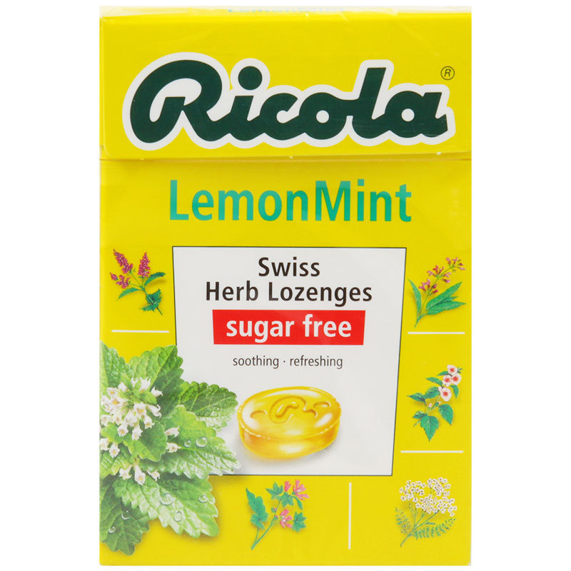 ริโคล่าลูกอมเลมอนมิ้นท์ 40กรัม Ricola Candy Lemon Mint 40g. [หมายเลขบาร์โค้ด 7610700948378 ]