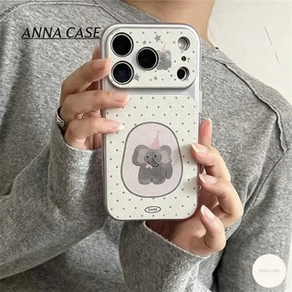 เข้ากันได้สำหรับ iPhone 16 14 13 11 17 12 15 Pro Max X XR XS Max 15 14 16 Plus AIR เคสลายช้างน่ารักลายจุด