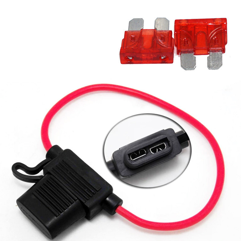 ผู้ถืออินไลน์ 14AWG 12AWG 16AWG สายไฟ ATC/ATO 10/15AMP ใบมีดฟิวส์รถยนต์ผู้ถือ