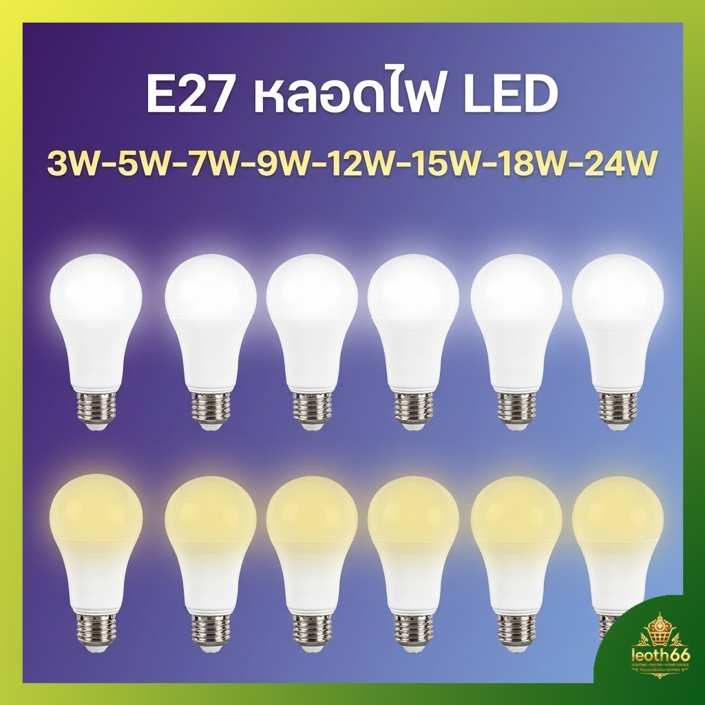 🔥 แพ็ค 10ชิ้น หลอดไฟ LED Bulb light ใช้ไฟฟ้า220V หลอดประหยัดไฟ หลอดไฟประหยัดพลังงาน ขั้วเกลียว E27