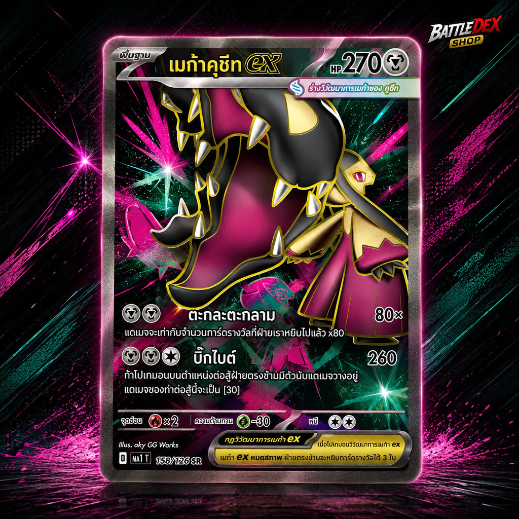 พร้อมส่ง Pokemon SR Card MA1 ลูคาริโอ เซอไนท์ การ์ดโปเกมอน SR ชุดวิวัฒนาการเมก้า ของแท้ 100% thumbnail 3