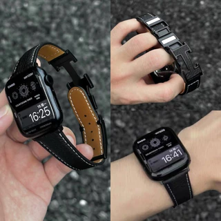 สำหรับ Redmi Watch 3/4/5/6 Active/Lite/Pro Xiaomi Band 8/9/10 Pro สายรัดเปลี่ยนหนังแท้แม่เหล็กกันน้ำสายกีฬา