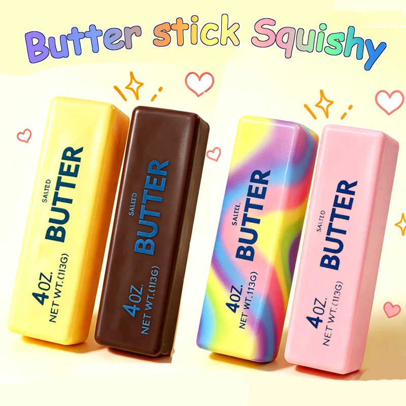 Butter Stick Squishy Fidget Toy Slow Rebound Soft Colourful Butter Squeeze Stress Ball
