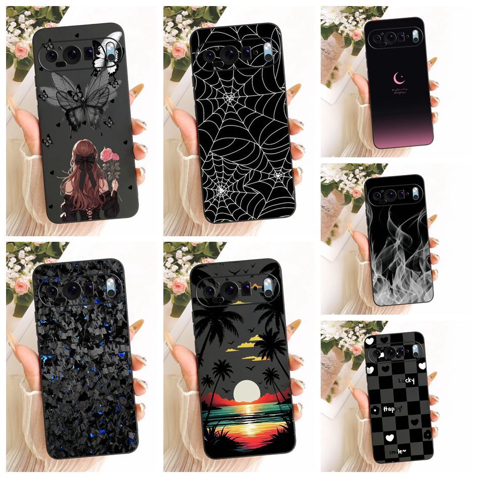 นุ่มสําหรับ Google Pixel 9 G2YBB GUR25 G1B60/พิกเซล 9 Pro GR83Y GEC77 GWVK6 ปลอกแฟชั่น Sunset สาวสวย