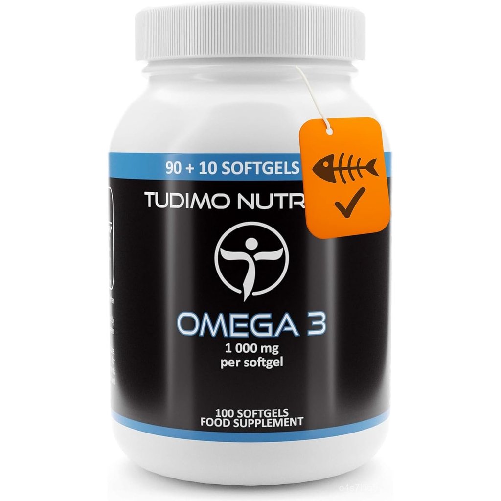 Olio di Pesce Omega 3 1000มก.แคปซูล - 100 pz (Scorta 3+ Mesi) di ซอฟต์เจล แคปซูล a Disgregazione Rap