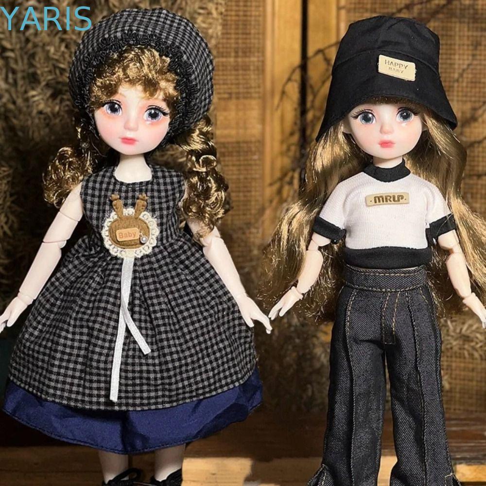 YARIS 1 ชุด 30 ซม.ตุ๊กตา Bjd พร้อมเสื้อผ้า, 1/6 SD ดึงดูดตาเจ้าหญิงแต่งตัวตุ๊กตา BJD, เหมือนจริง Elegant Ball Joint Long Hair Princess Makeup Ball ตุ๊กตาของขวัญวันเกิด