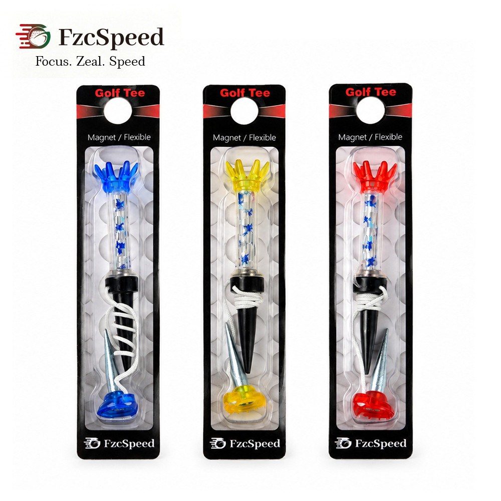 FzcSpeed 80mm Golf Tees Golf Training Ball Tee แพคเกจแม่เหล็ก Step Down Ball Holder Tee Golf อุปกรณ์กอล์ฟกลางแจ้ง