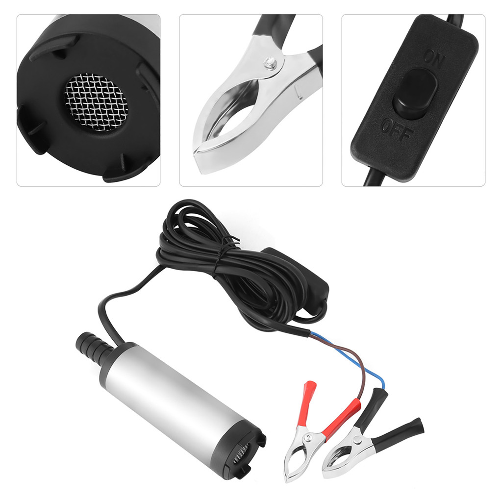 12V 3.8 ซม.สแตนเลส Submersible ปั๊มสําหรับน้ํา Dieseloil น้ํามันก๊าดเติมน้ํามันเครื่องมือ 8500r/m