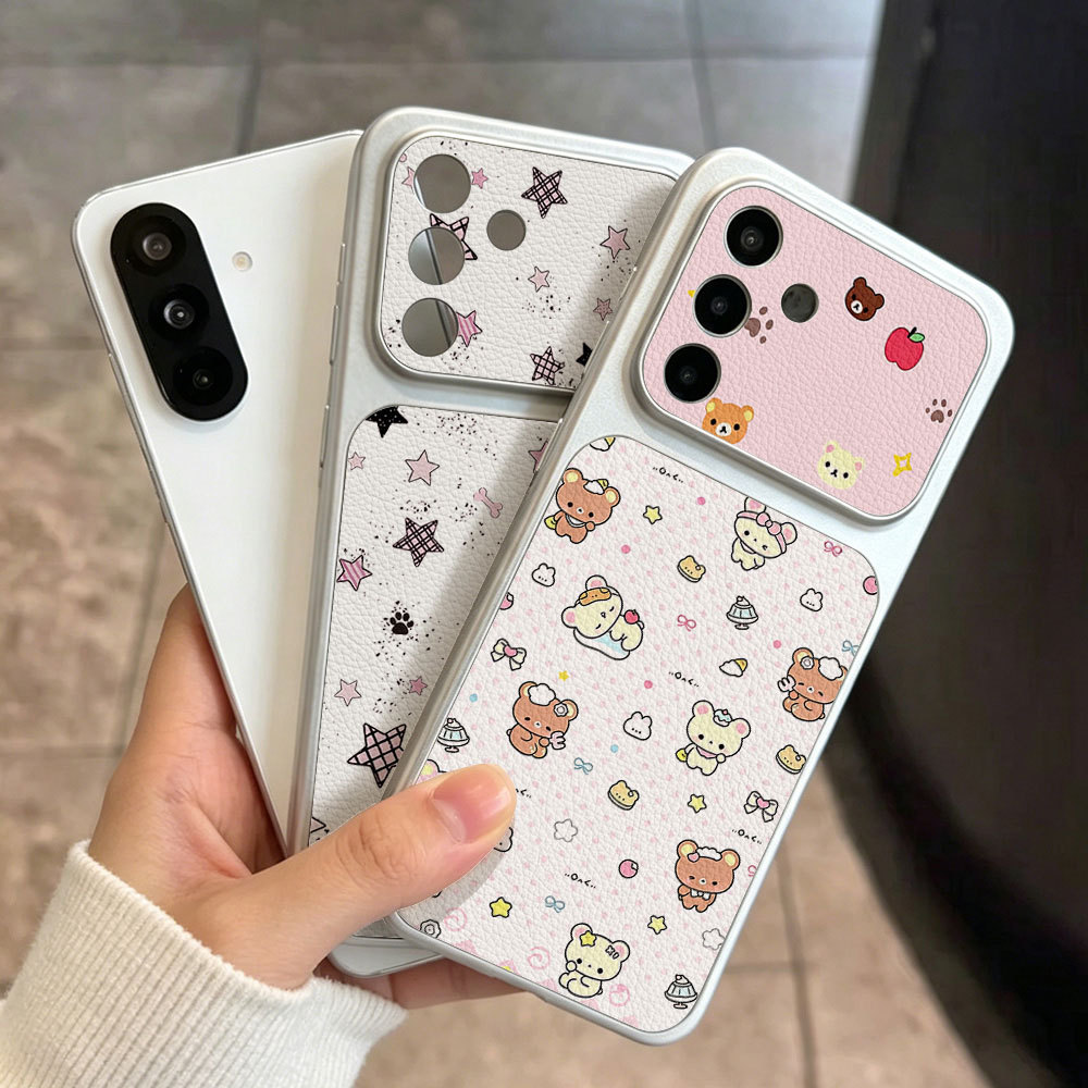 ดาวสีชมพู เคส For Samsung S26 A07 A17 A27 A37 A57 A56 A36 A06 A16 A35 A55 A15เคสโทรศัพท์หนังแกะ เคสโทรศัพท์ เคสมือถือ