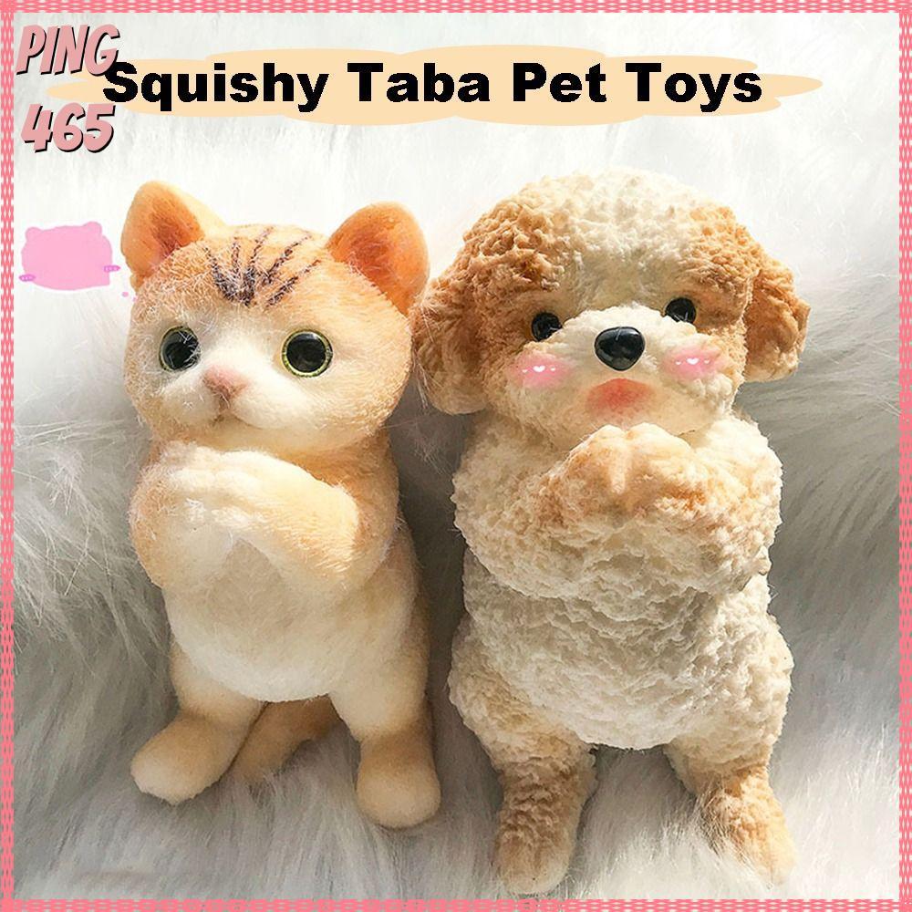 PINGD Congrating Taba Cat, ความเครียดบรรเทาผ่อนคลายสุนัขยักษ์ของเล่น Squishy, บีบ Fidget Party Favors Sticky จําลองเครื่องประดับสุนัขสําหรับเด็กผู้ใหญ่