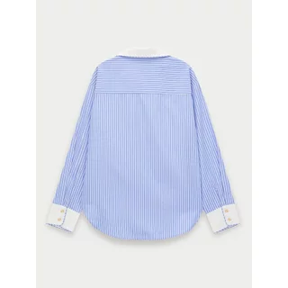 [Pomelo] เสื้อเชิ้ตลายทางแต่งปกตัดสี / Contrast Collar and Trim Stripe Shirt