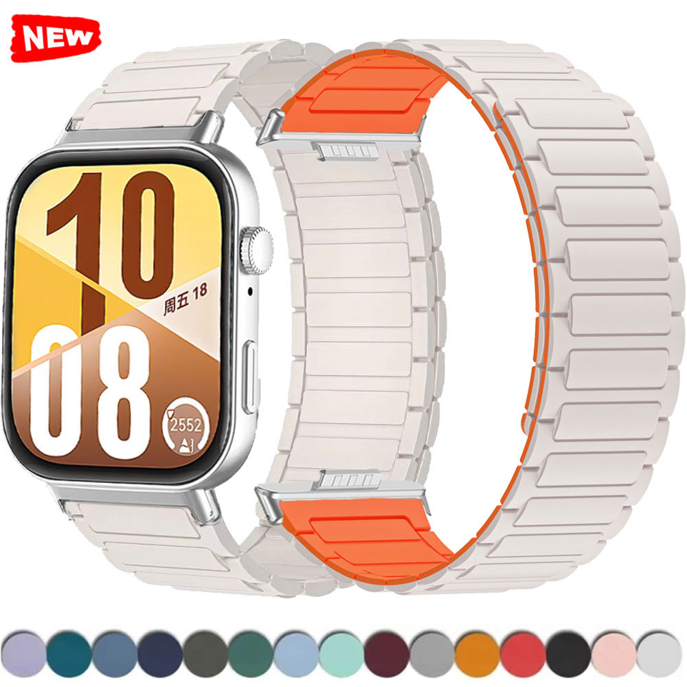 สายนาฬิกาซิลิโคนแม่เหล็กสําหรับ Huawei Fit 5Pro/4pro/5/4/3 Smartwatch เปลี่ยนอุปกรณ์เสริม