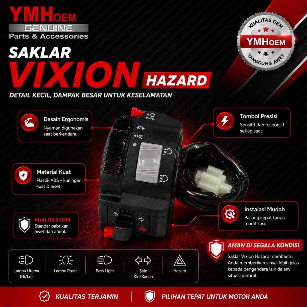 VIXION HAZARD PLUS PIW PIW สวิตช์มอเตอร์ไซค์ UNIVERSAL