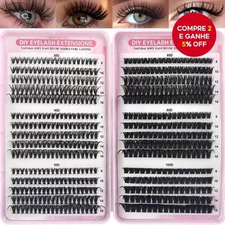  Cílios Tufo Volumosos Extensão de Cílios 30D 40D 50D 60D 80D 100D Volume Individual DIY Extensão de Cílios Cacho D Fofo