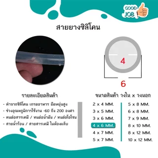 สายยางซิลิโคน ท่อซิลิโคน เกรดอาหาร อุตสาหกรรม วิทยาศาสตร์ คิดราคาต่อ 1 เมตร silicone tube