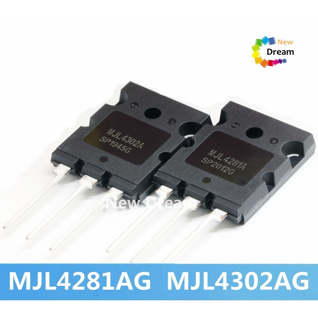 1 คู่ ( 1 ชิ้น MJL4281AG + 1 ชิ้น MJL4302AG ) MJL4281AG MJL4302AG เสียงกําลังสูงคู่หลอด TO-3PL ทรานซ