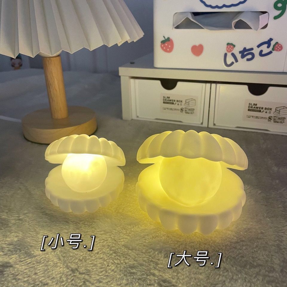 Creative Pearl Shell Night Light Room โต๊ะโคมไฟตกแต่งตกแต่งห้องนอนโคมไฟเพื่อนแฟนของขวัญเล็กๆ