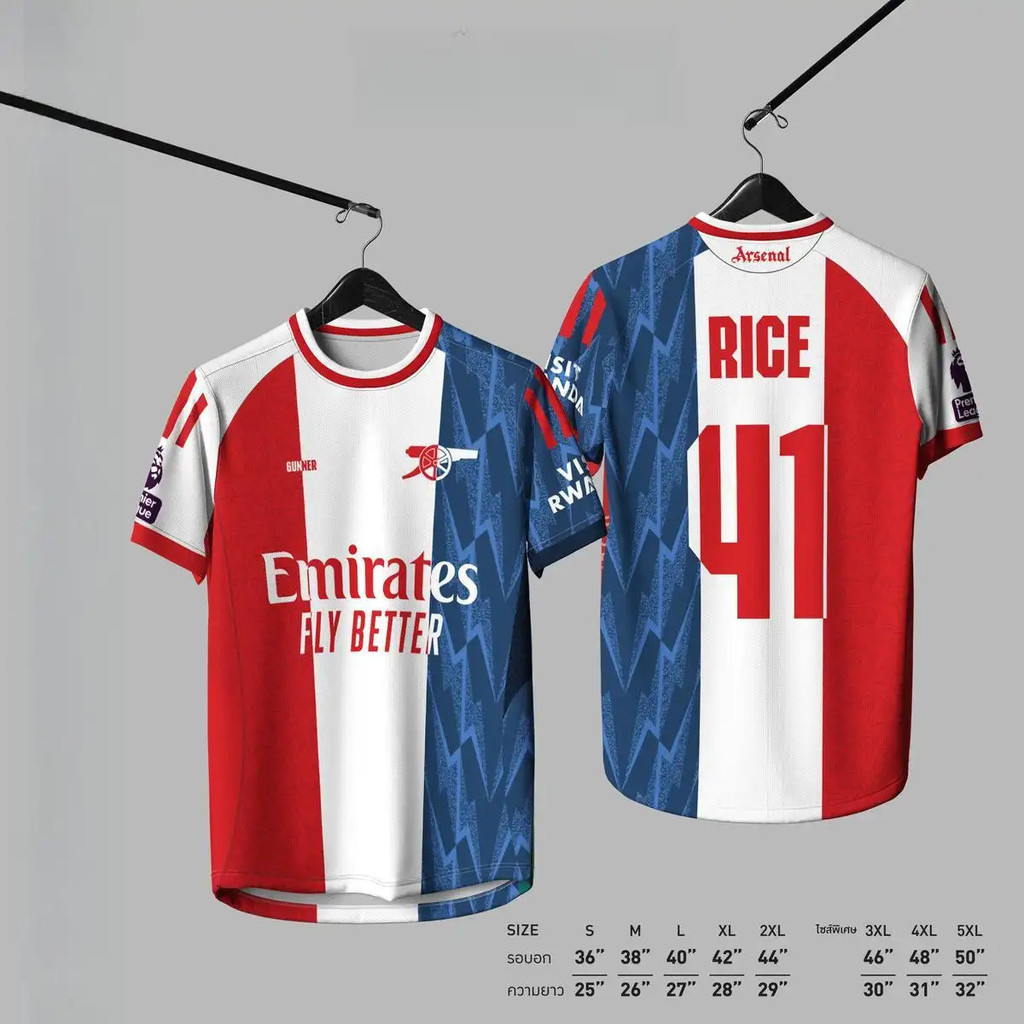 เสื้ออาร์เซนอล 3 ใน 1 ผ้าไมโครเรียบ สวมใส่สบายและระบายอากาศได้ดี พร้อมส่งจากไทย1