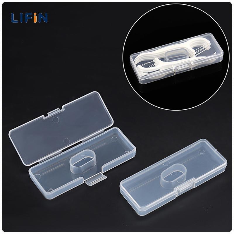 Lifin Mart กล่องไหมขัดฟันแบบพกพา1ชิ้นกล่องใส่ไม้จิ้มฟันใช้แล้วทิ้ง