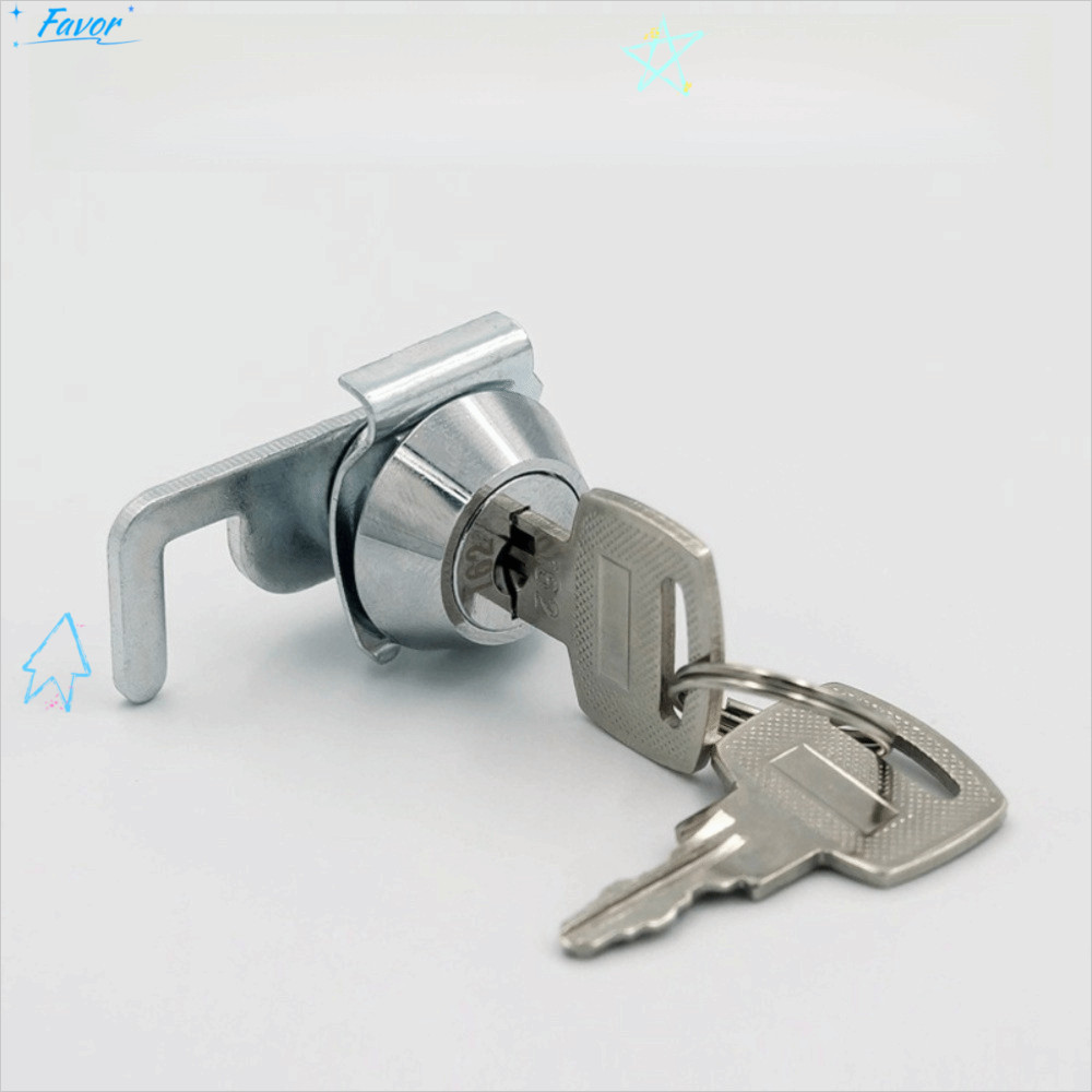FAVOR Mini Cam Lock พร้อม Quick Clip, ตู้โลหะเงินกล่องเงินสดล็อค, กระบอกล็อคเปลี่ยนง่ายพร้อมปุ่ม Rus