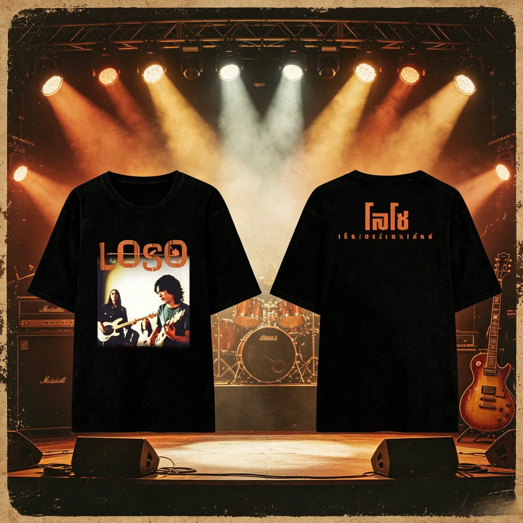 เสื้อยืดผ้าฝ้ายแท้100% ลาย Loso Rock Band ยูนิเซ็กซ์สไตล์ร็อกไทย-วินเทจ เหมาะใส่ไปเที่ยวและคอนเสิร์ต S-5XL
