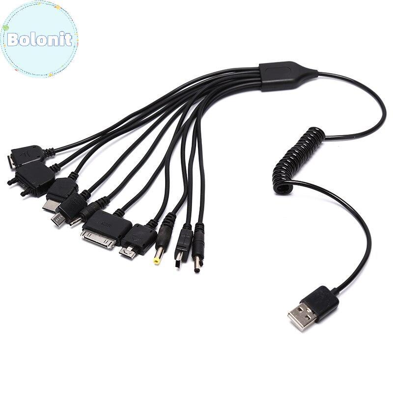 Bolonit Multi Pin Cable Charger USB Adapter Cable Data Wire Cord 10 in 1 มัลติฟังก์ชั่น USB Data Transfer Cable Universal TH
