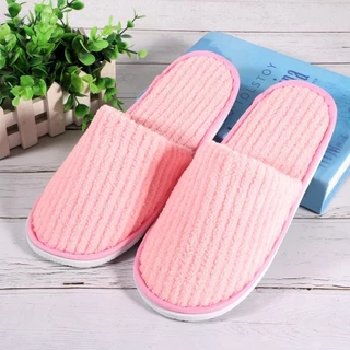 COD สลิปเปอร์ Slipper สีสดใส รองเท้าลำลอง รองเท้ารับแขก ใส่ในบ้าน ออฟฟิศ โรงแรม หุ้มปลายเท้า เนื้อผ้าดี นุ่ม ใส่สบาย