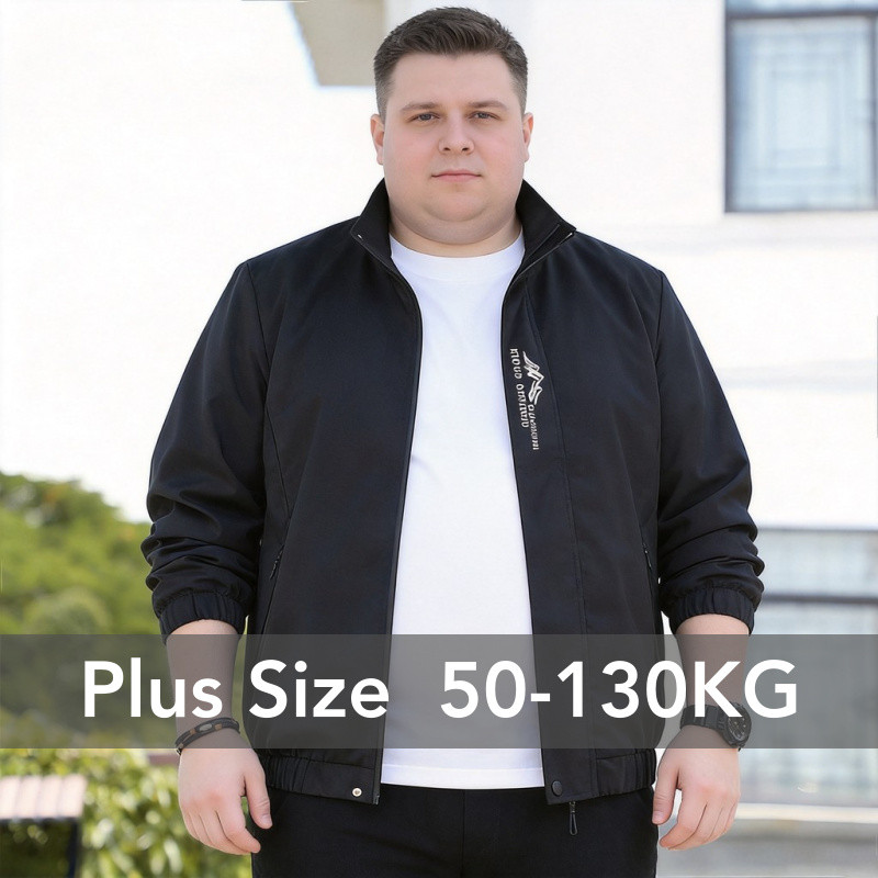 Oversize Men Plus Size Soft Loose Fit Casual Streetwear เสื้อแจ็คเก็ตกันลม