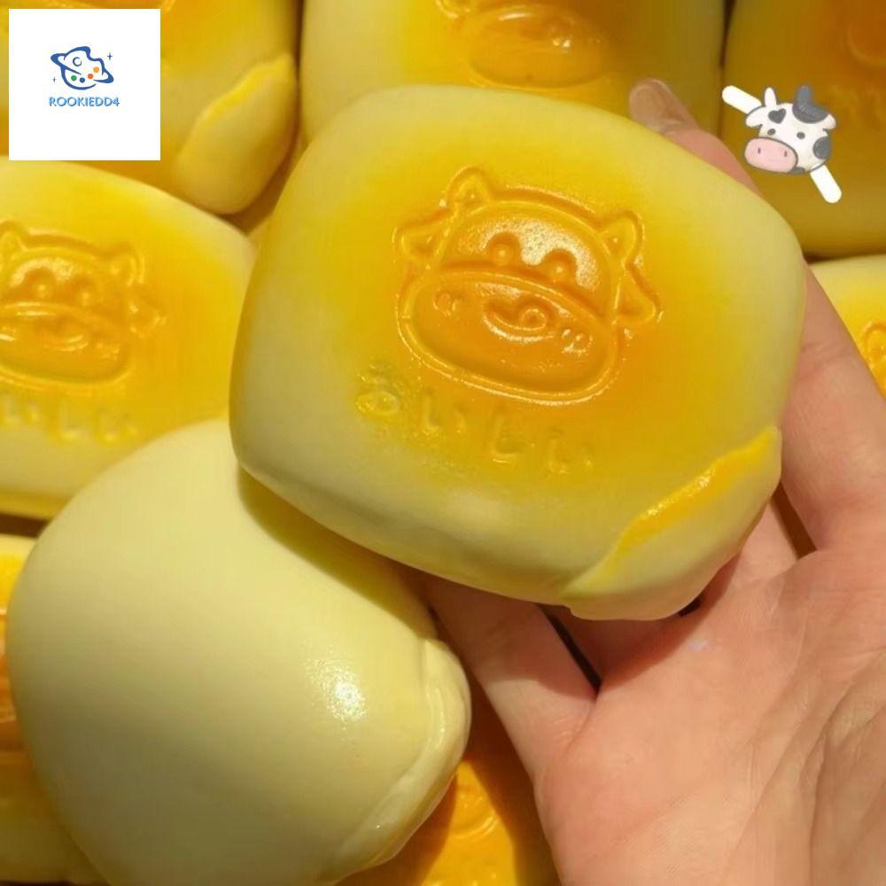 ROOKIEDD4 ขนมปังนม Squishy, ขนมปัง Fidget จําลองปลอดสารพิษ, โฟมน่ารักหยิกช้า Rising Super Soft Sensory Bread ของเล่นเด็ก