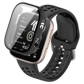 กระจกนิรภัย PC กรณีซิลิโคนสายรัด for Amazfit Bip 6 ผู้ป้องกันหน้าจอ ฝากกันชน เชลล์ สายรัดข้อมือกีฬา อุปกรณ์เสริม